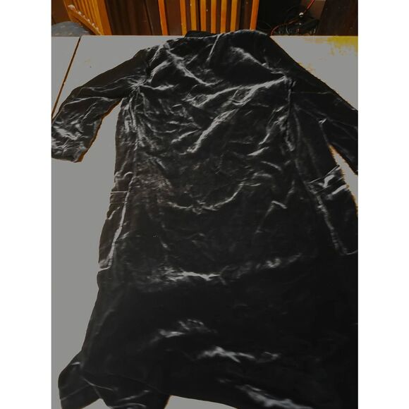 Johnny Was 4 Love and Liberty Black Velvet Duster Cardigan Open Front sz XS - Picture 4 of 4